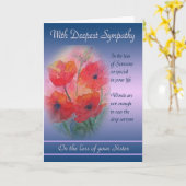 ロスオブシスター – 最も深い悔やみや弔慰 カード (黄色い花)