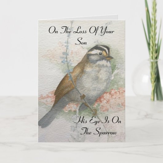 ロスオブソンスパローバイブル引用文悔やみや弔慰 カード (正面)