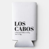 ロスカボスカスタムへの目的地の結婚式へようこそ スリム缶クーラー (裏面)