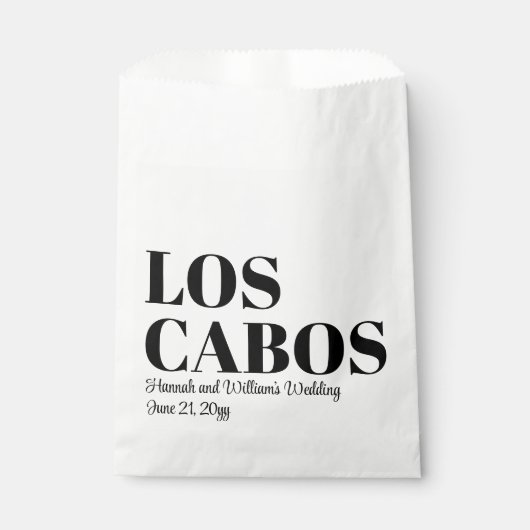 ロスカボスカスタムへの目的地の結婚式へようこそ フェイバーバッグ (正面)