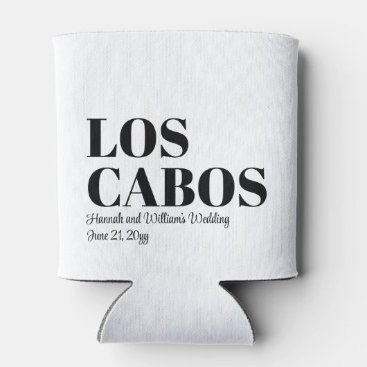 ロスカボスカスタムへの目的地の結婚式へようこそ 缶クーラー (裏面)