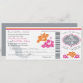 ロスカ結婚ボスメキシコへの搭乗券 招待状 (正面/裏面)