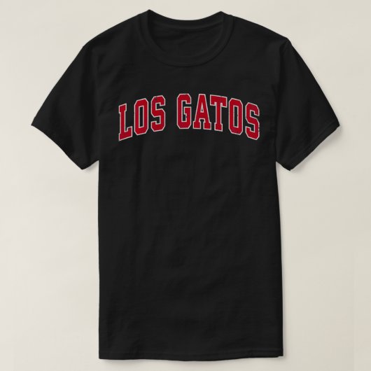 ロスガトスカリフォルニアCAヴィンテージスポーツデザインレッド Tシャツ (デザイン正面)