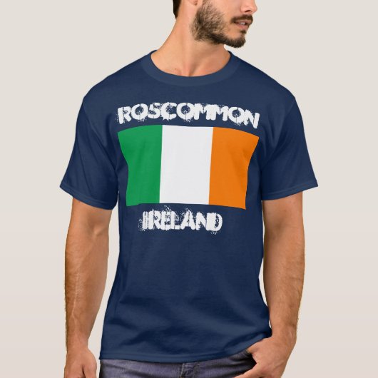 ロスコモン，アイルランド国旗 Tシャツ (正面)