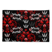 ロスターコッケレルスカンジナビアフォークアート 枕カバー (裏面-左)