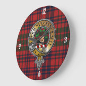ロスタータンチェック&バッジ ラージ壁時計 (傾斜)