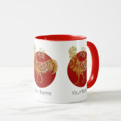 ロスター中国の〔占星術の〕十二宮図占星術星座 マグカップ (正面右)