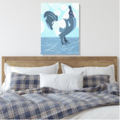 ロスター ファーム バード スプリング ターコイズブルー キッチン キャンバスプリント (インサイチュ (寝室))