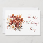 ロスティエレガントボホワイルドフラワーハッピーウェディングの日 カード (正面)