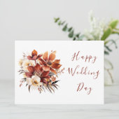 ロスティエレガントボホワイルドフラワーハッピーウェディングの日 カード (スタンド正面)
