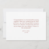 ロスティエレガントボホワイルドフラワーハッピーウェディングの日 カード (裏面)