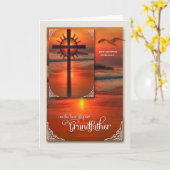 ロストオブザ祖父悔やみや弔慰サンセットクロスビーチ カード (黄色い花)