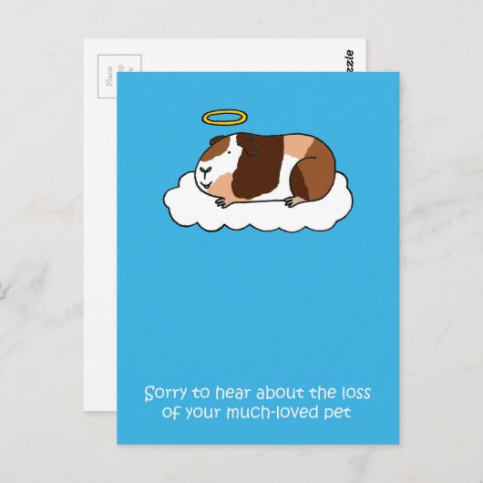 ロストオブペットギニアピグ悔やみや弔慰 ポストカード (正面/裏面)