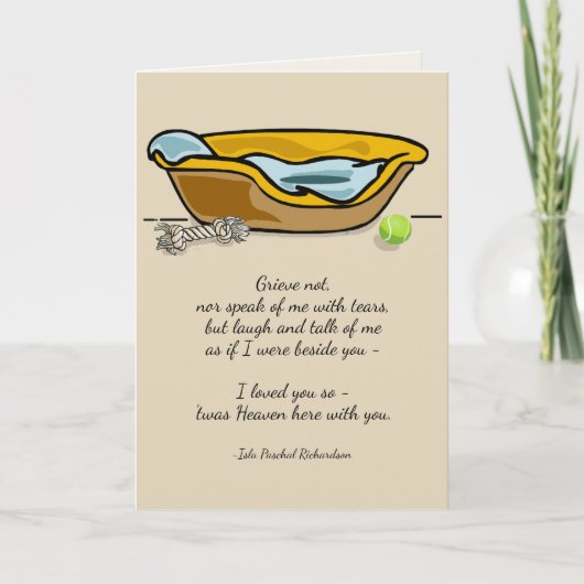 ロストオブペットドッグリチャードソン引用文カスタム悔やみや弔慰 カード (正面)