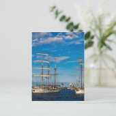 ロストックのハンザ海の帆のウィンドジャマー ポストカード (スタンド正面)