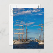 ロストックのハンザ海の帆のウィンドジャマー ポストカード (正面/裏面)