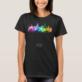 ロストックドイツスカイライン超高層ビル Tシャツ