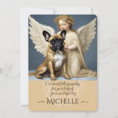 ロストブルドッグフランスのエンジェルアート悔やみや弔慰 招待状 (正面)