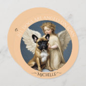 ロストブルドッグフランスの悔やみや弔慰パーソナライズされた 招待状 (正面/裏面)