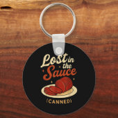 ロスト・イン・ザ・ソース 缶詰 ユーモア 感謝祭 食品 キーホルダー (正面)