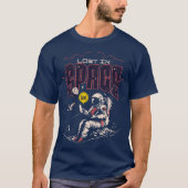 "ロスト・イン・スペース"ミニマリスト宇宙飛行士と銀河 Tシャツ (正面)