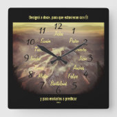 ロスドセディスジプロスデジェススレロジデペドクアドラ スクエア壁時計 (正面)