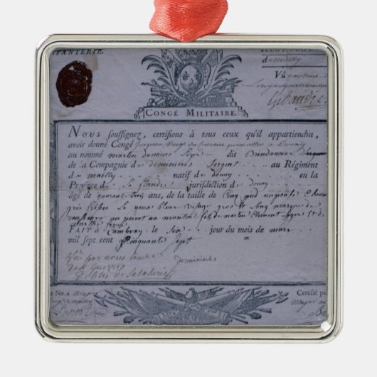 ロスバッハの戦いの許可、1757年 メタルオーナメント (正面)