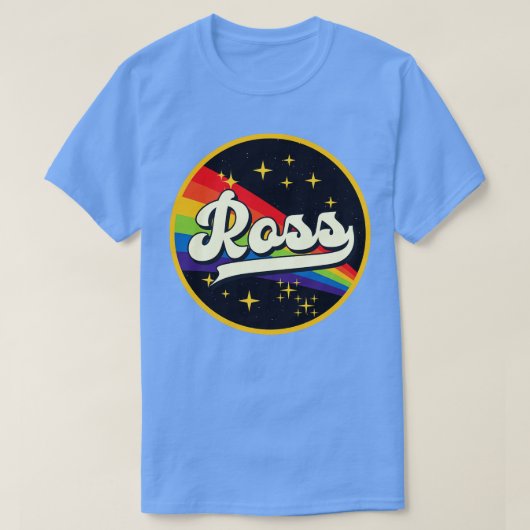 ロスレインボーイン宇宙ヴィンテージスタイル Tシャツ (デザイン正面)