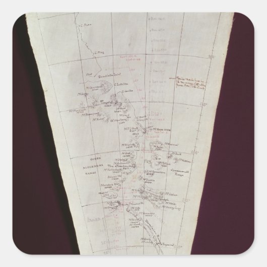 ロス島から南極までの地図の区間 スクエアシール (正面)