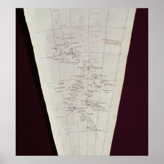 ロス島から南極までの地図の区間 ポスター (正面)