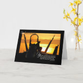 ロス軍隊パイロット悔やみや弔慰サンセット飛行機 カード (黄色い花)