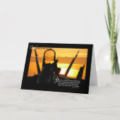 ロス軍隊パイロット悔やみや弔慰サンセット飛行機 カード (正面)