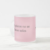 ロス・プラトスno se lavan solos frase de mama フロストグラスマグカップ (正面左)