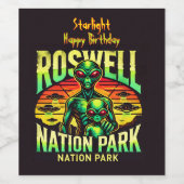 ロズウェルでUFOの伝承を探索! ワインラベル (シングルラベル)