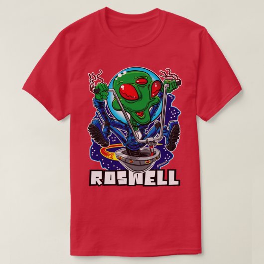 ロズウェルとハンドルバー Tシャツ (デザイン正面)
