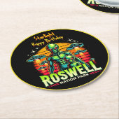 ロズウェルのエイリアンオアシスが待ってる! ラウンドペーパーコースター (アングル)