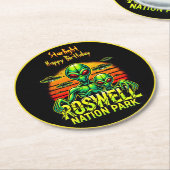 ロズウェルのエイリアン出会いスポットを訪れ! ラウンドペーパーコースター (アングル)