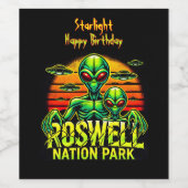 ロズウェルのエイリアン出会いスポットを訪れ! ワインラベル (シングルラベル)