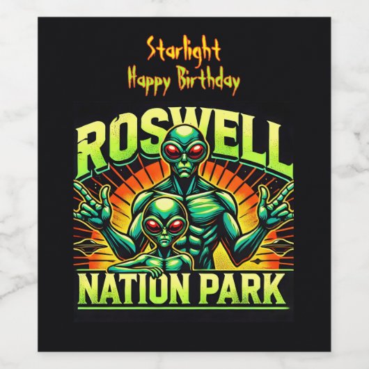 ロズウェルのエイリアン出会いパーク待て! ワインラベル (シングルラベル)