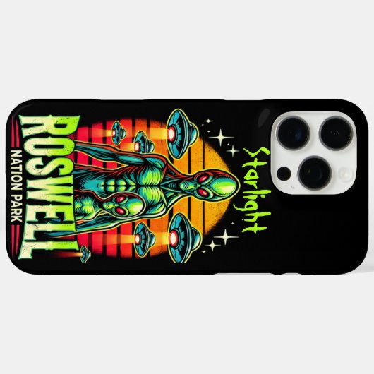 ロズウェルのエイリアン出会いパーク待て! Case-Mate iPhoneケース (裏面 (横))