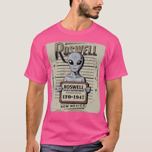 ロズウェルエイリアンムグショット – 1947 Tシャツ (正面)