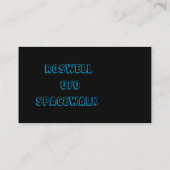 ロズウェルスペースウォークワームホールビジネスカードティール(緑がかった色)UFO- 名刺 (裏面)