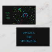 ロズウェルスペースウォークワームホールビジネスカードティール(緑がかった色)UFO- 名刺 (正面/裏面)