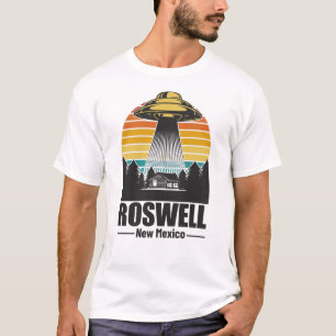 ロズウェルニューメキシコおもしろいエイリアンUFOギフト Tシャツ
