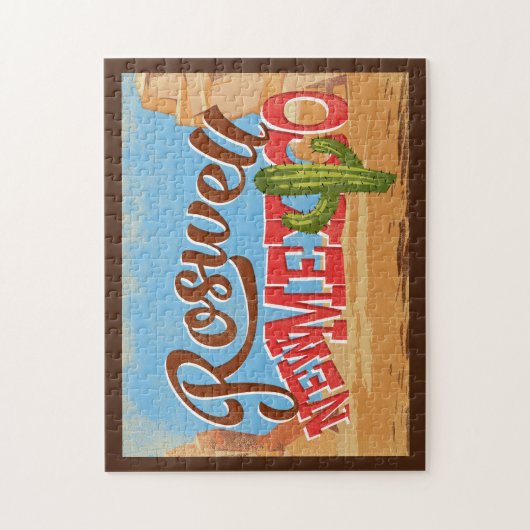 ロズウェルニューメキシコ漫画デザートヴィンテージ旅行 ジグソーパズル (縦)