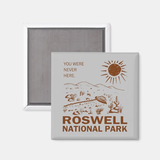 ロズウェル国立公園飛んでいるUFOソーサーエイリアンT-S マグネット (正面/裏面)