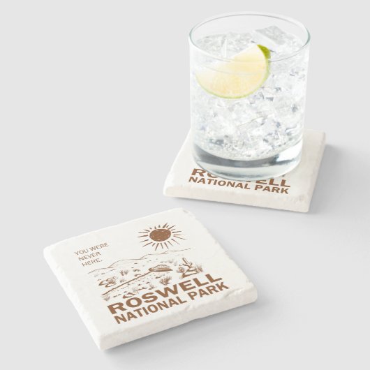 ロズウェル国立公園UFOソーサー飛んでいるエイリアン ストーンコースター (横)