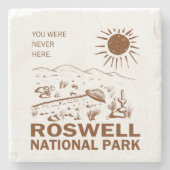 ロズウェル国立公園UFOソーサー飛んでいるエイリアン ストーンコースター (正面)