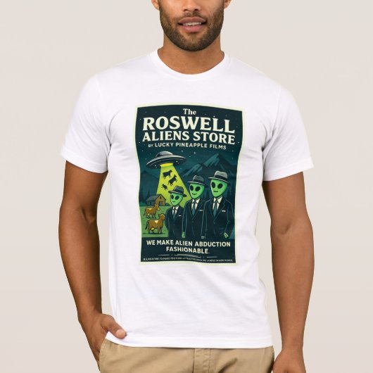 ロズウェル宇宙人 1950年代 レトロ ファッショナブル エイリアン誘拐 Tシャツ (正面)