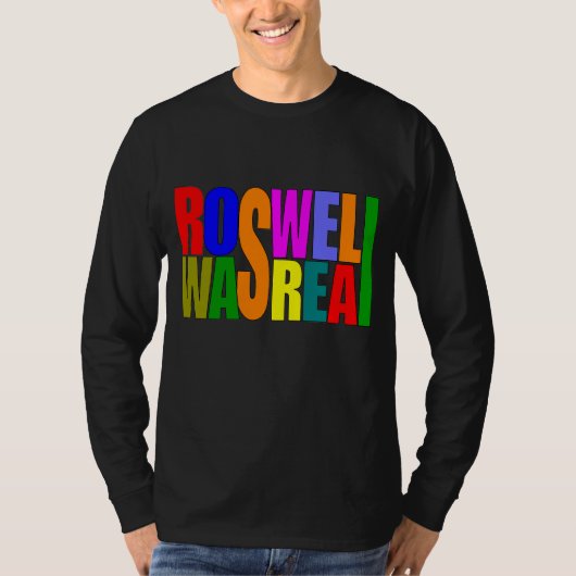 ロズウェル実在は Tシャツ (正面)